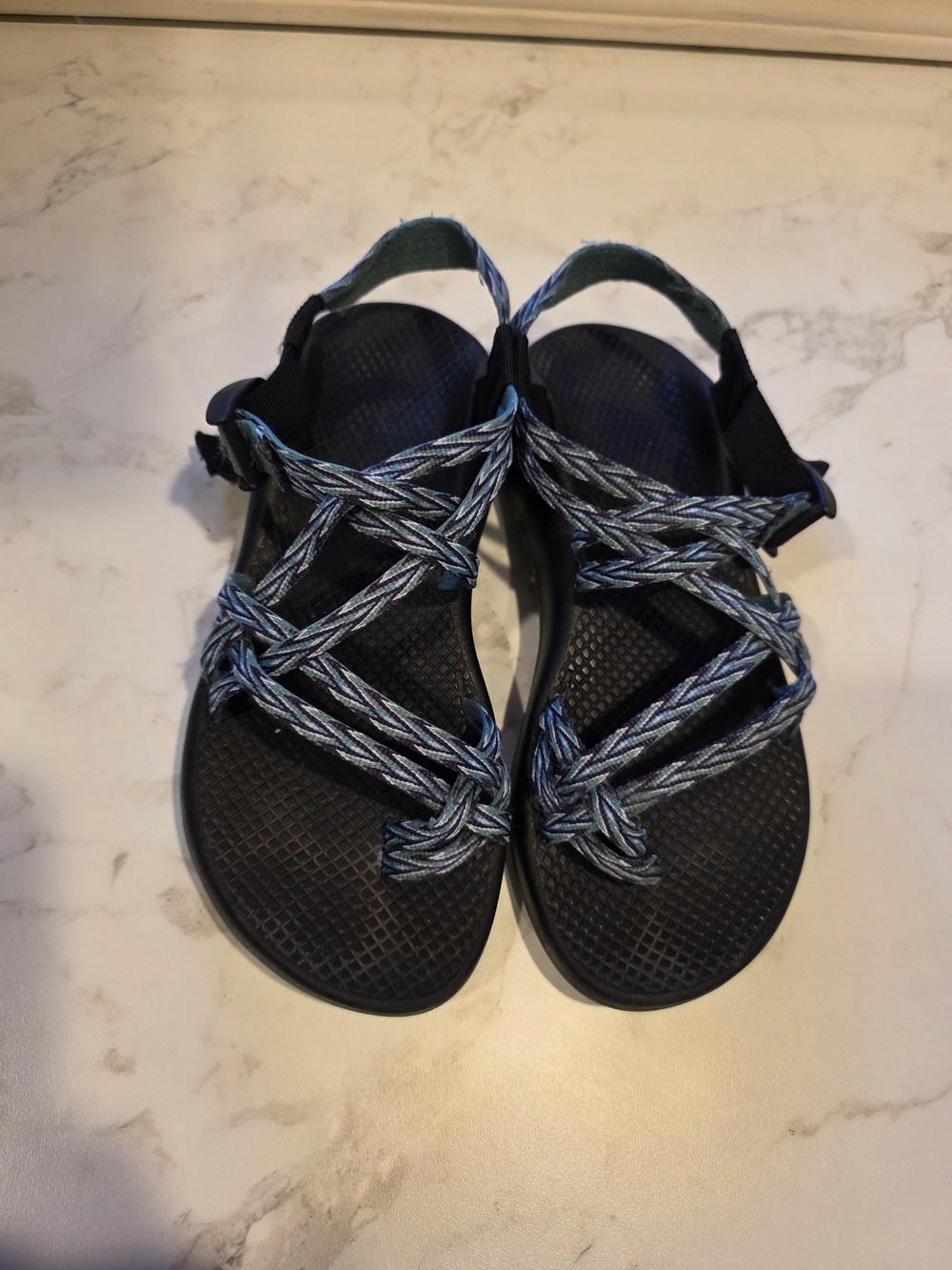 Chaco Women's Strappy Blue and Black Rope Sandals